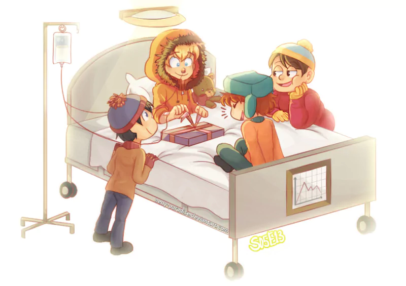 bed Kenny McCormick Kyle Broflovski Eric Cartman Stan Marsh TV Show South Park Image