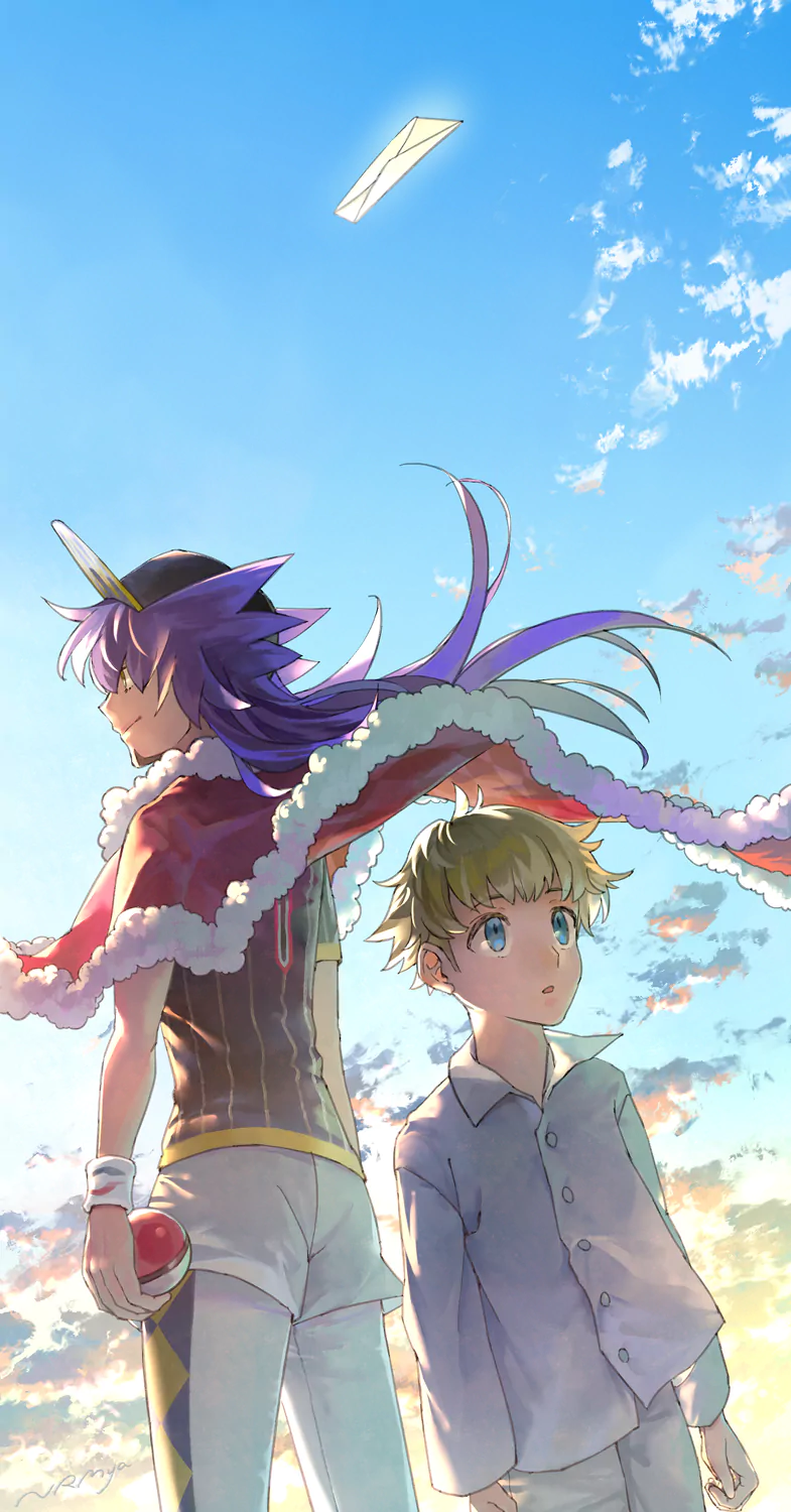 sky blonde purple hair blue eyes pokedex Leon (Pokémon) John (Pokémon) Anime Pokémon: Twilight Wings Sky Anime Image