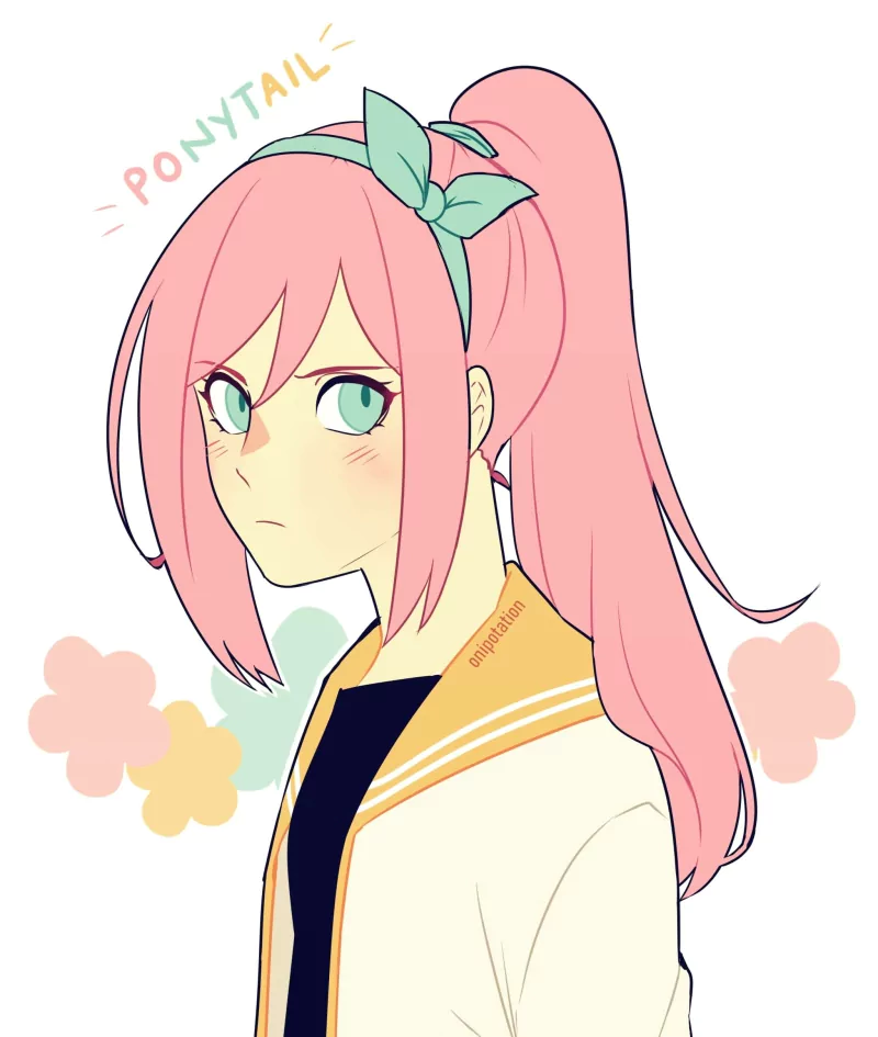 pink hair ponytail OMORI Aubrey (Omori) video game Image
