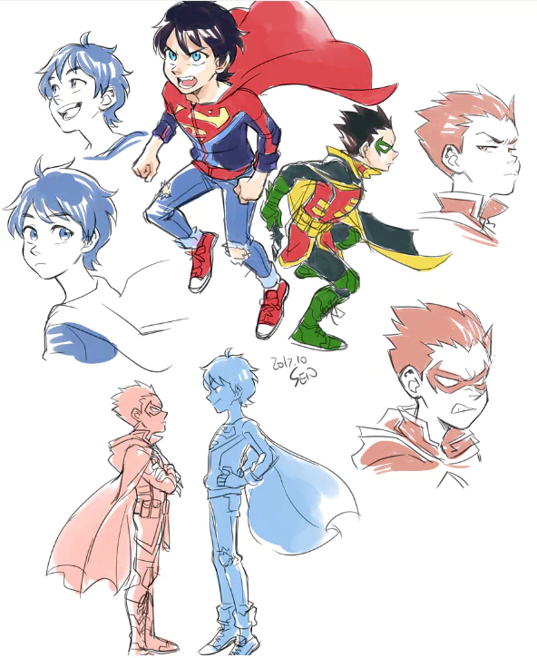 Superboy Robin (DC Comics) Damian Wayne Jon Kent Comic Super-Sons Image