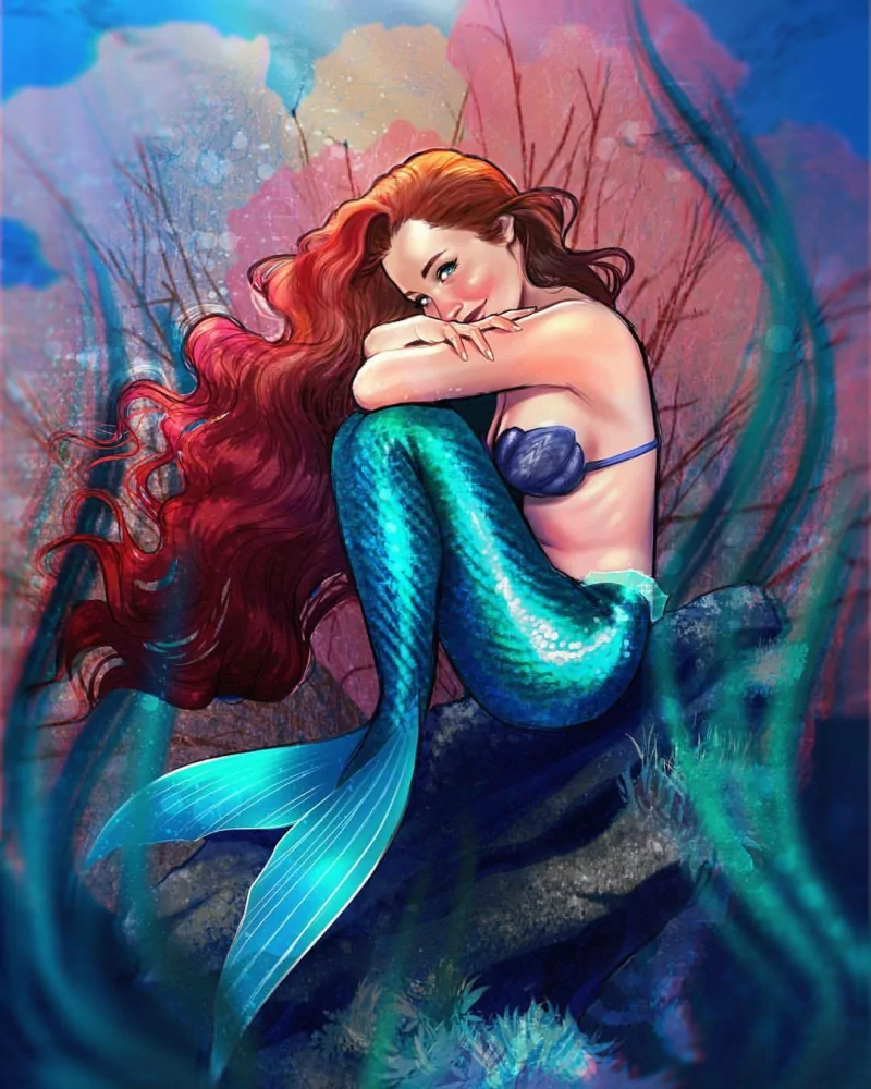 underwater long hair The Little Mermaid mermaid red hair Ariel (The Little Mermaid) movie The Little Mermaid (1989) Image