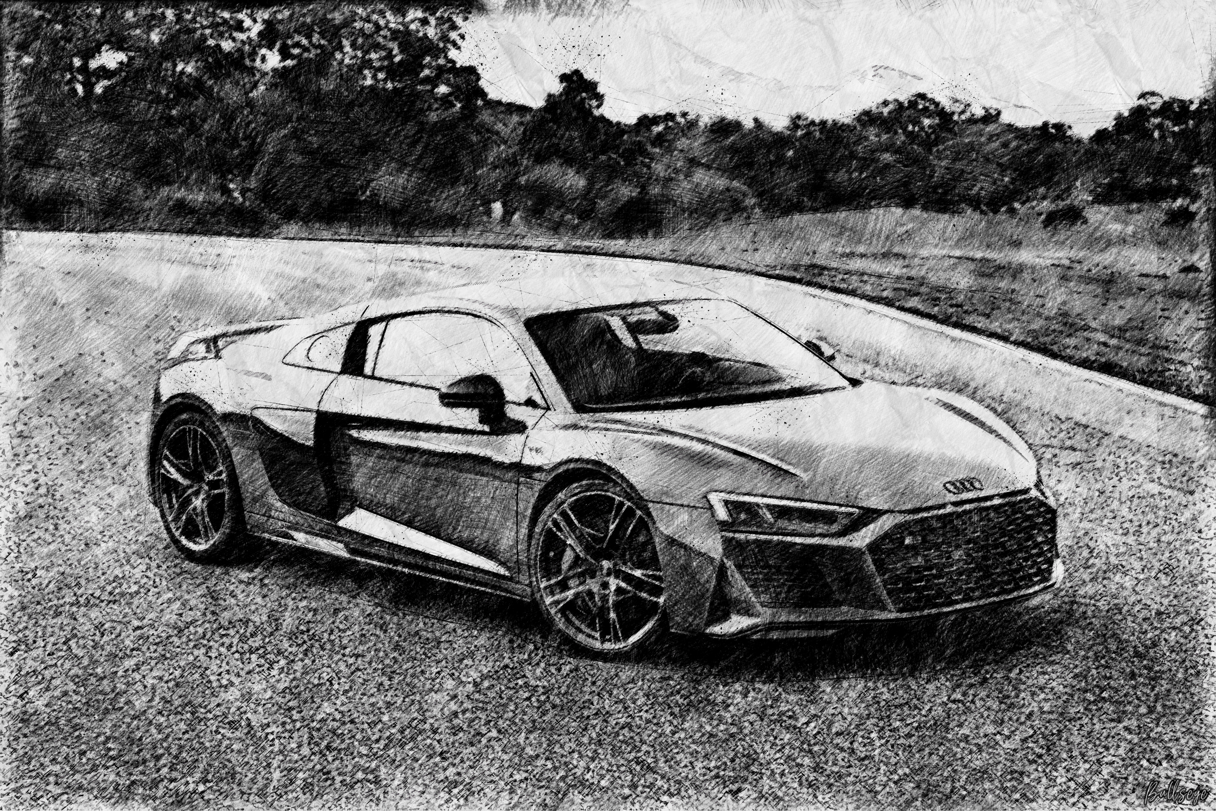An Audi R8 Drawing by Bullseye