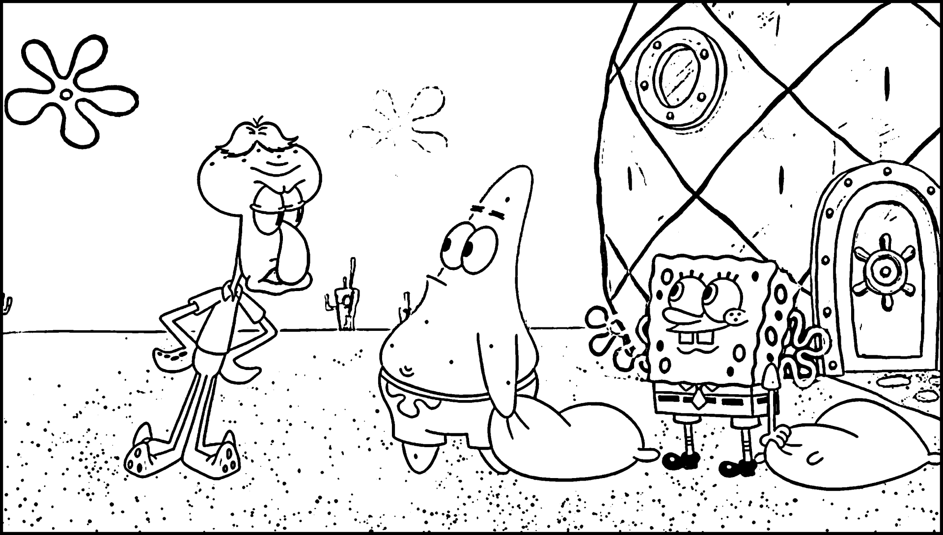 Download Squidward Tentacles Patrick Star TV Show SpongeBob SquarePants Art by DO