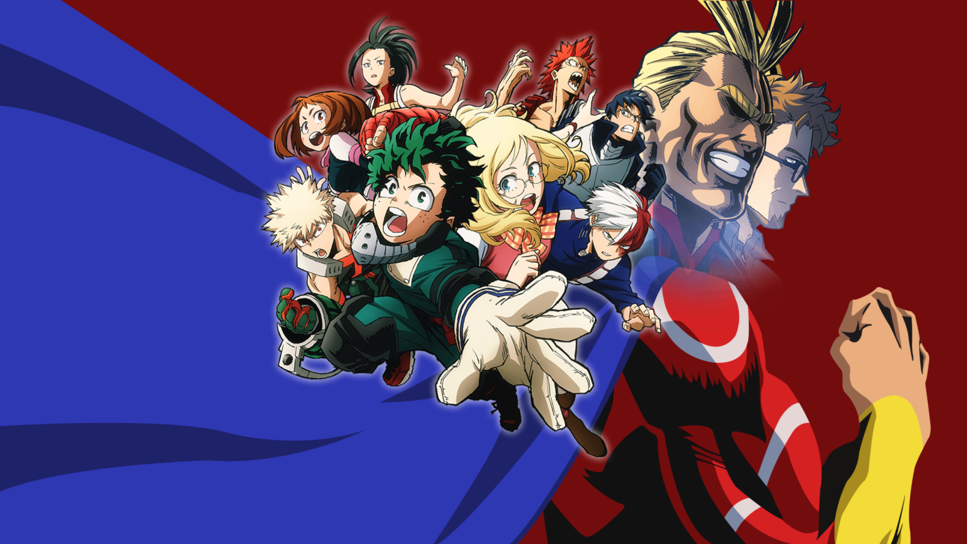 Download Momo Yaoyorozu Eijiro Kirishima All Might Ochaco Uraraka Tenya Iida Shoto Todoroki David Shield Katsuki Bakugou Izuku Midoriya Anime My Hero Academia Art by lephty
