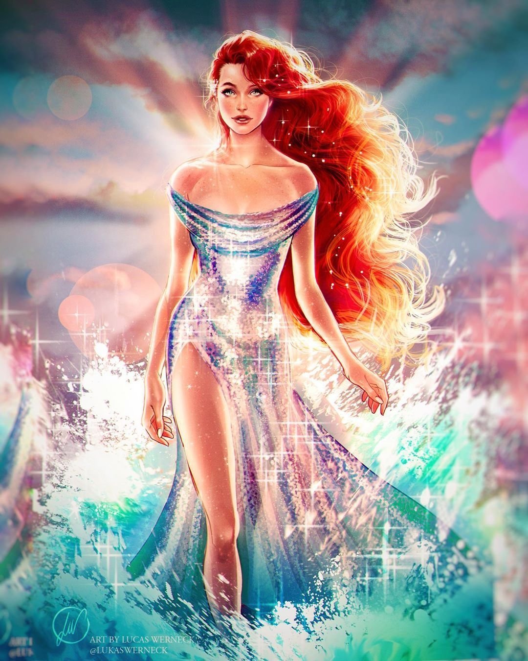 Download Long Hair Dress The Little Mermaid Red Hair Ariel (The Little Mermaid) Movie The Little Mermaid (1989) Art