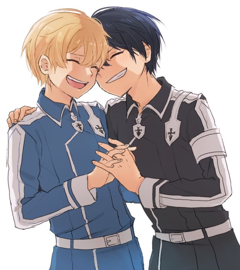 Download Black Hair Blonde Smile Eugeo (Sword Art Online) Kirito (Sword Art Online) Anime Sword Art Online: Alicization Art