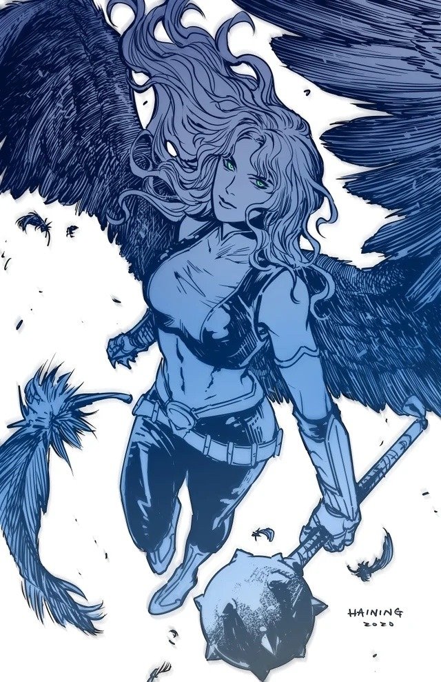 Download Feather DC Comics Green Eyes Mace Wings Hawkgirl (DC Comics) Comic Art