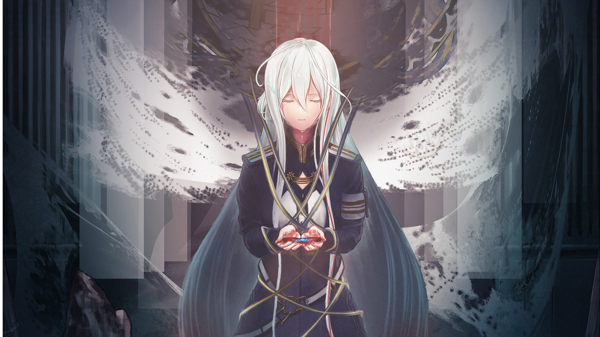 Download Military Uniform Wings White Hair Vladilena Milizé Anime Eighty Six Art