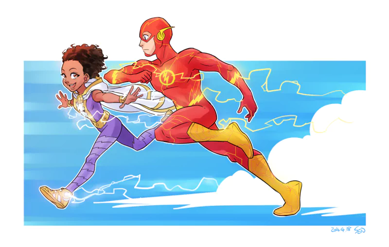 running Barry Allen Flash Darla Dudley Comic Shazam (DC Comics) Image