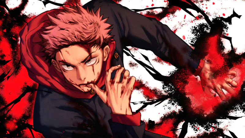 brown eyes school uniform pink hair Yuji Itadori Anime Jujutsu Kaisen Image