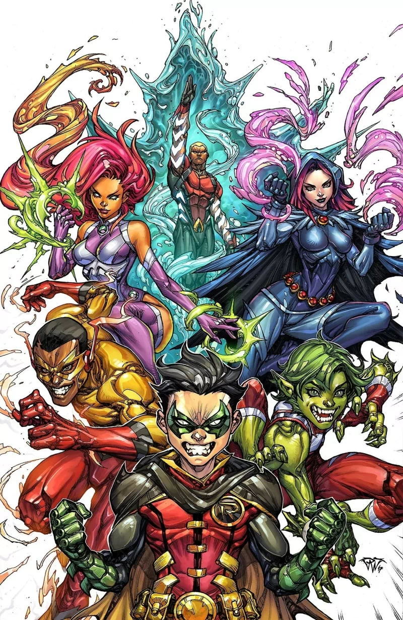 Koriand'r Garfield Logan Beast Boy Kid Flash Damian Wayne Jackson Hyde Aqualad (DC Comics) Wallace West Raven (DC Comics) Starfire (DC Comics) Robin (DC Comics) Comic Teen Titans Image