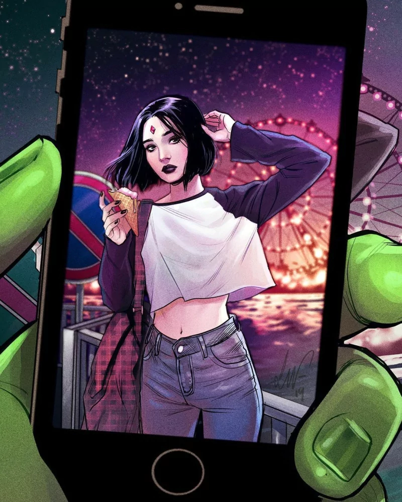 shirt short hair Beast Boy hand Raven (DC Comics) Comic Teen Titans Image