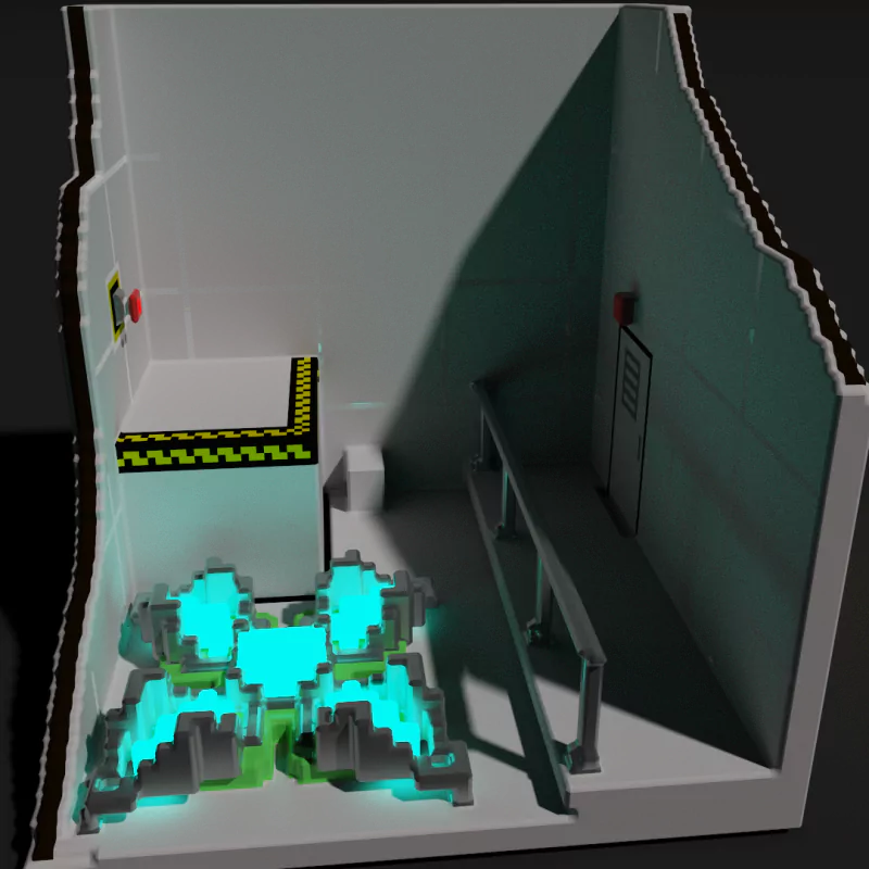 nuclear Voxel artistic Digital Art Image