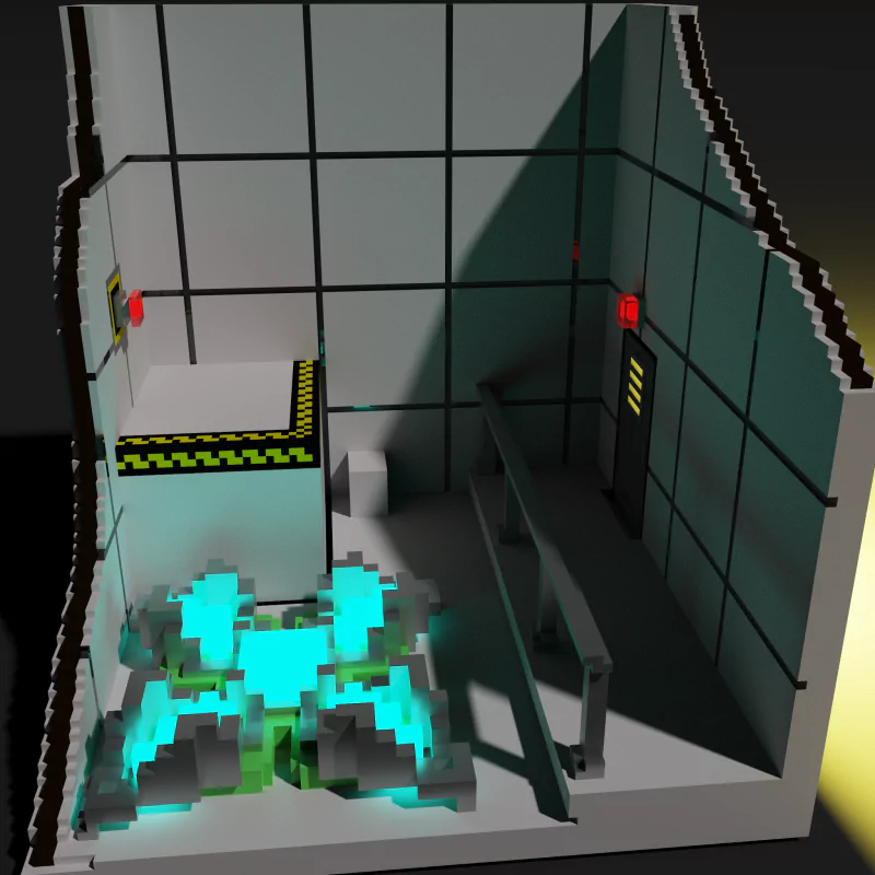nuclear Voxel artistic Digital Art Image
