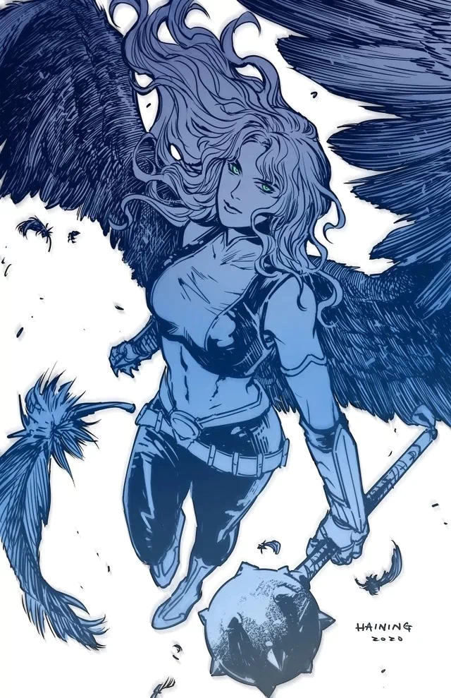 feather DC Comics green eyes mace wings Hawkgirl (DC Comics) Comic Image