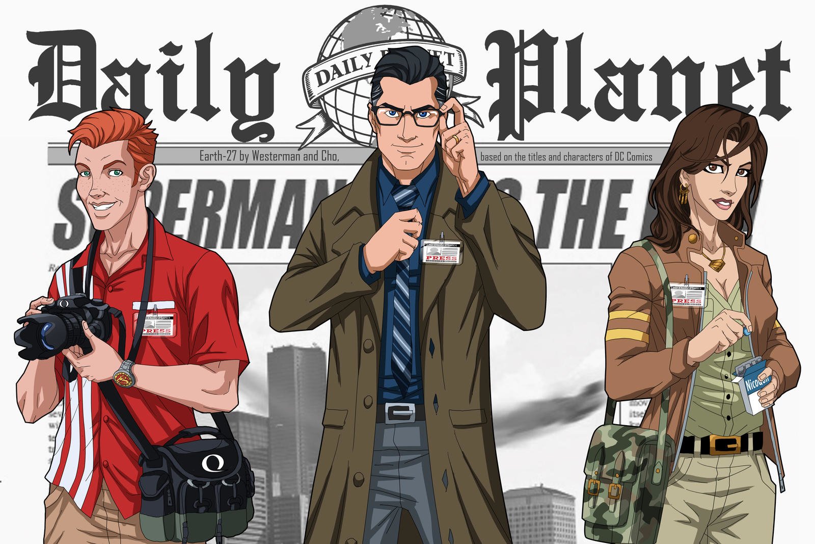 Download Daily Planet Jimmy Olsen Lois Lane Clark Kent Comic Superman Art