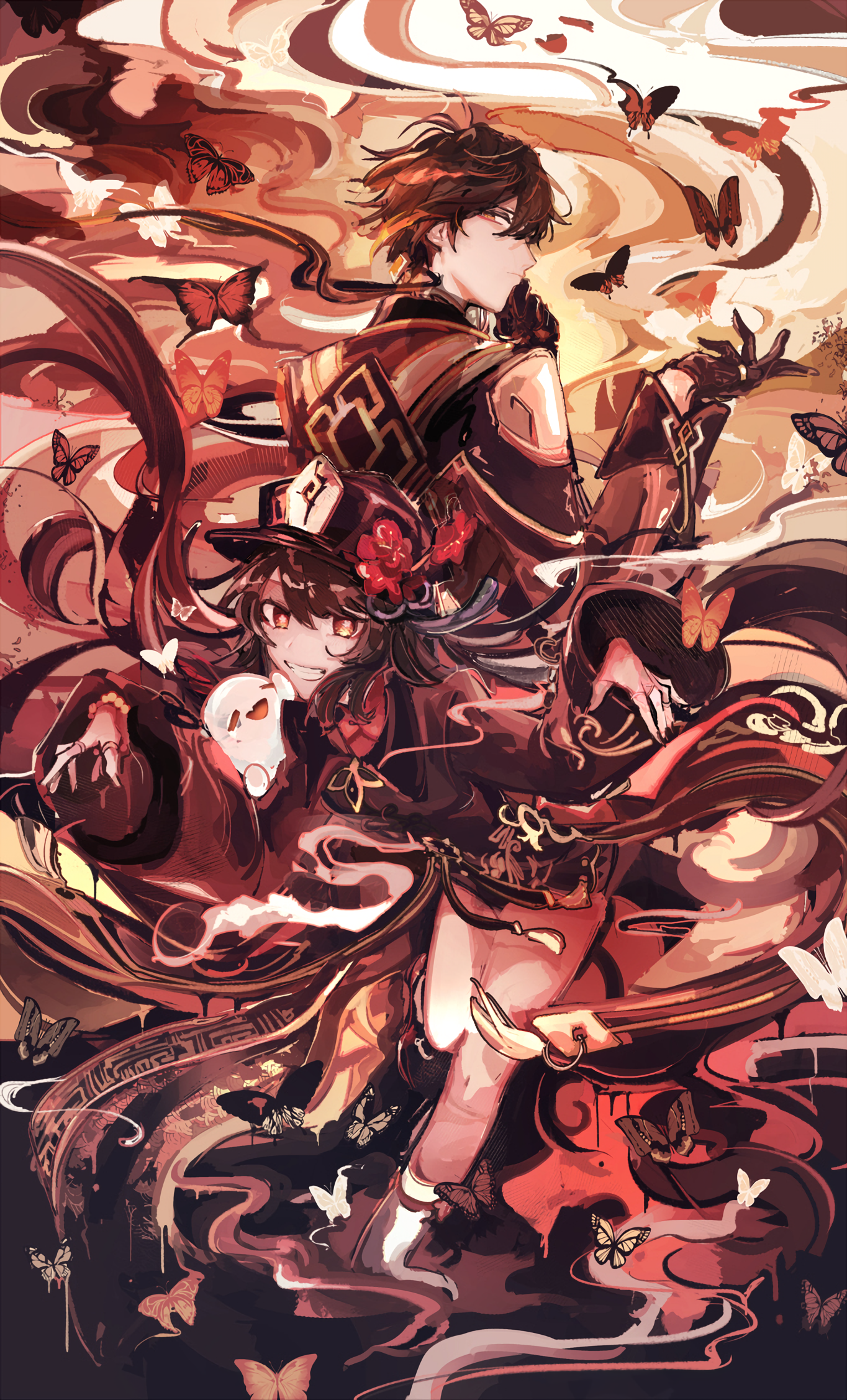 Download Hu Tao Zhongli (Genshin Impact) Video Game Genshin Impact Art