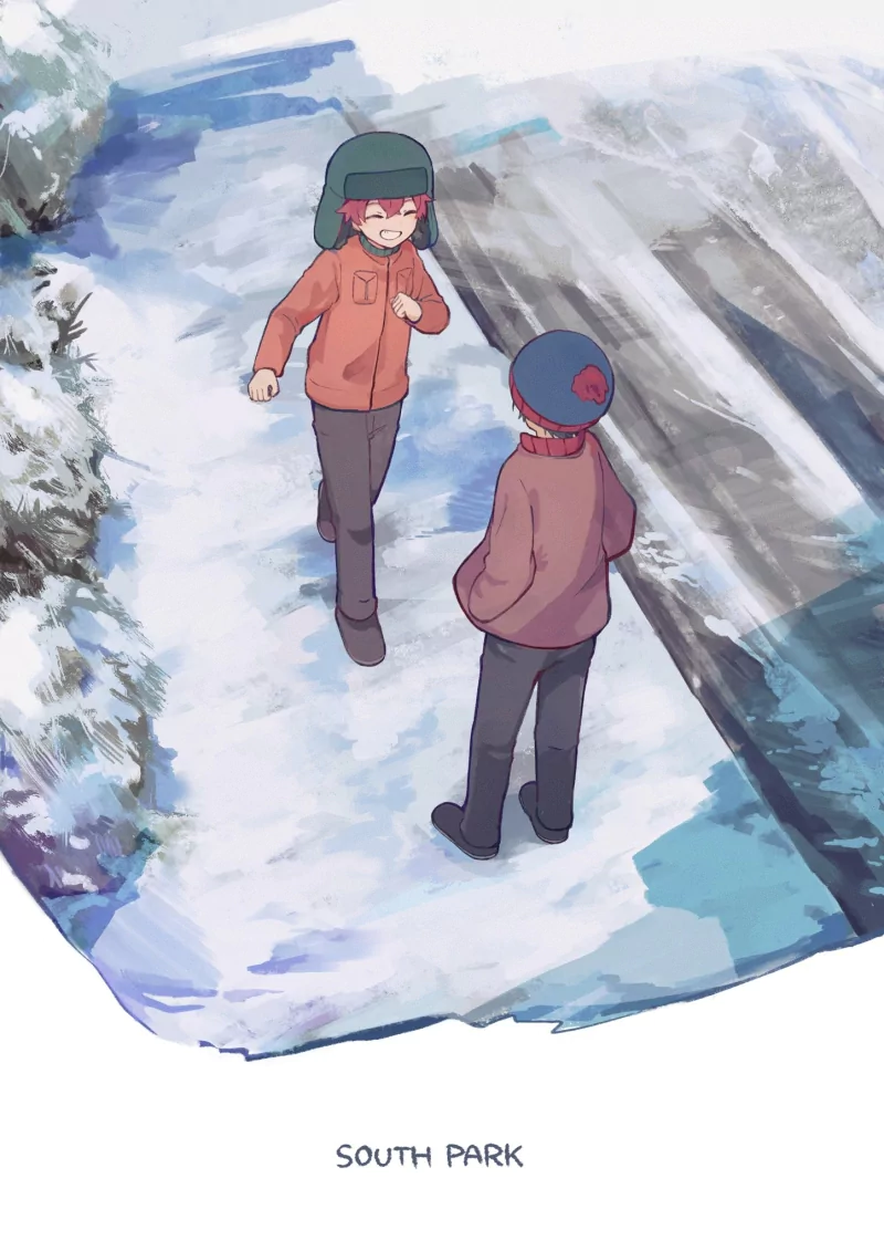 red hair snow hat Stan Marsh Kyle Broflovski TV Show South Park Image
