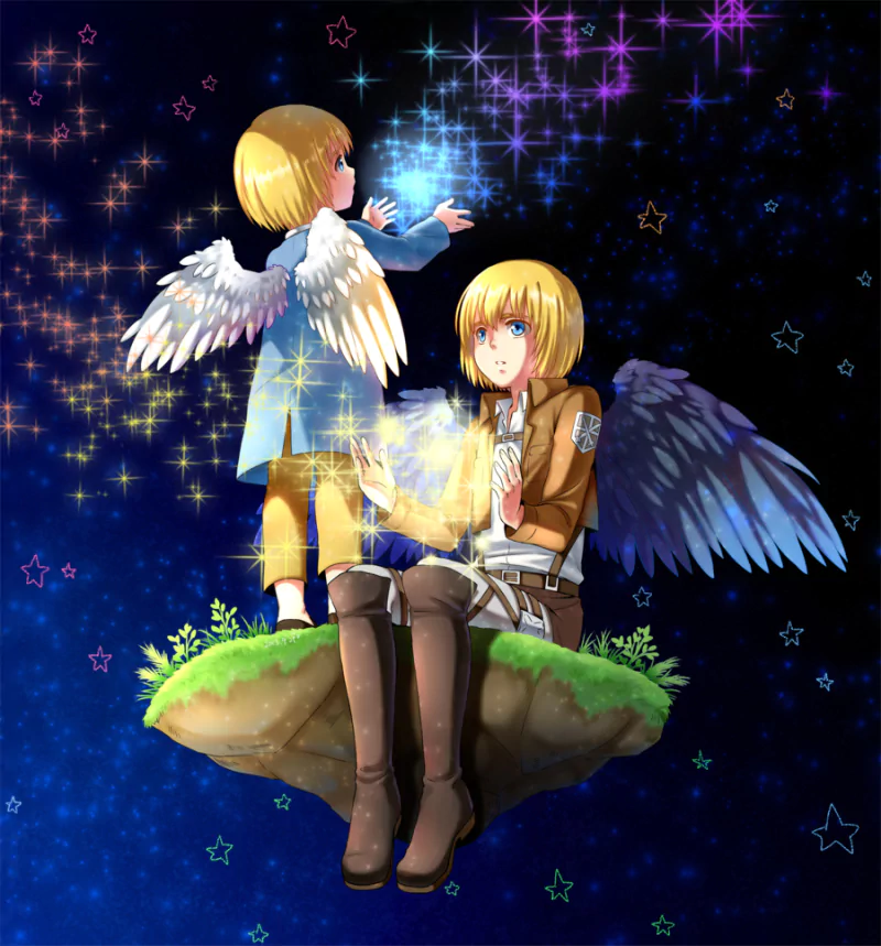 blue eyes blonde wings angel Armin Arlert Anime Attack on Titan anime angel Image