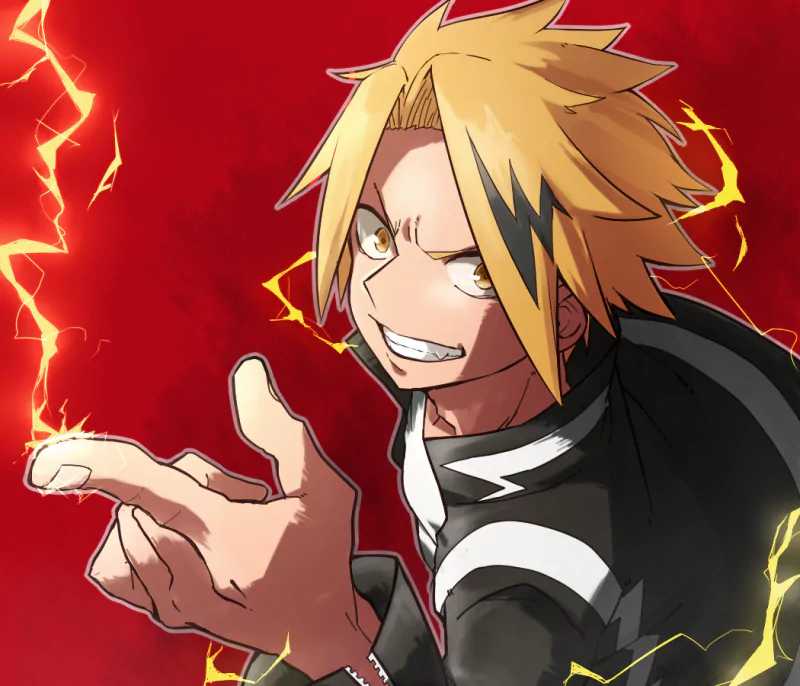 Denki Kaminari blonde yellow eyes two-toned hair Anime My Hero Academia Image