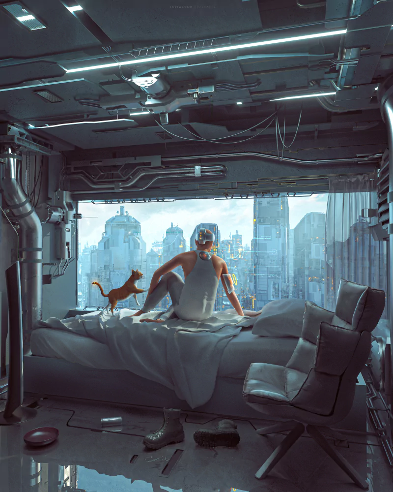  Waking up in a futuristic cold morning. by Darius Puia
