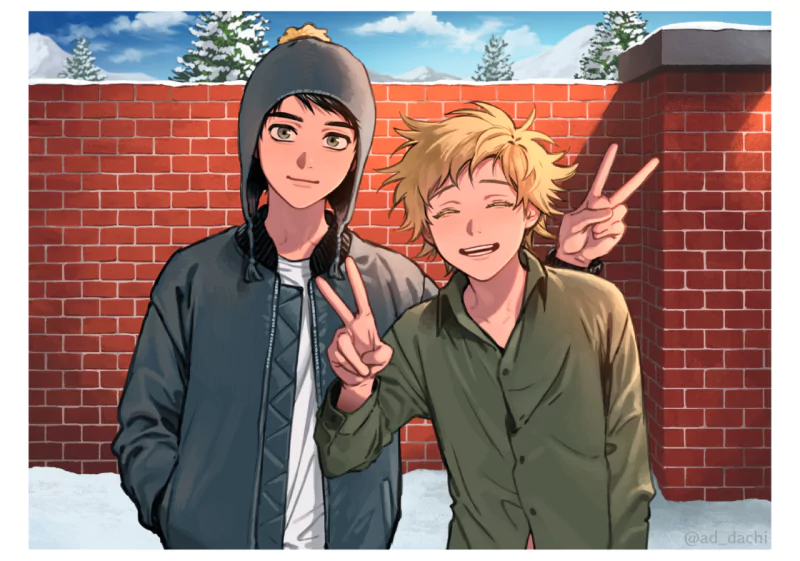 hat blonde peace sign Tweek Tweak Craig Tucker TV Show South Park Image