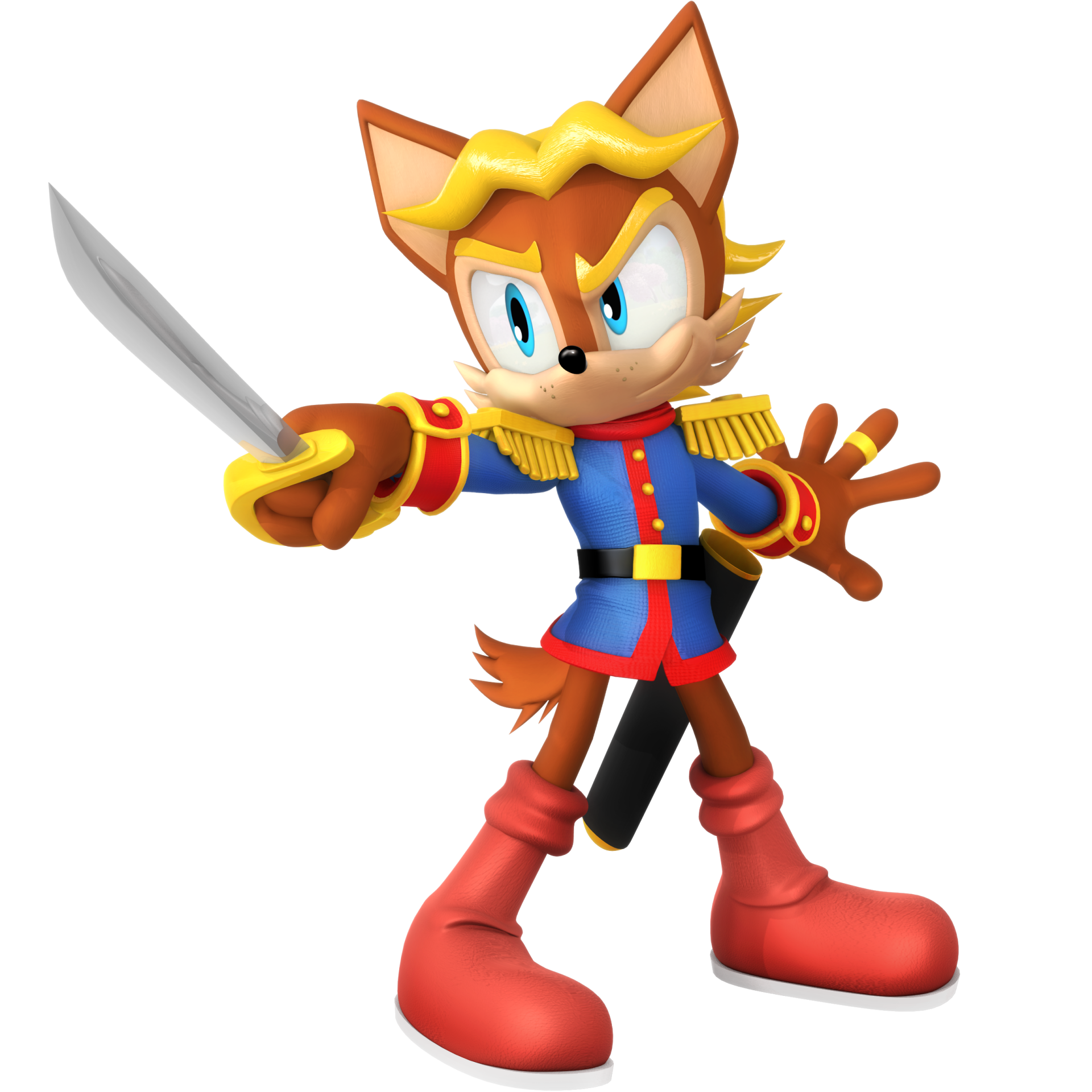 Download 3D Boots Blue Eyes Sword Antoine D'Coolette Comic Sonic The Hedgehog Art