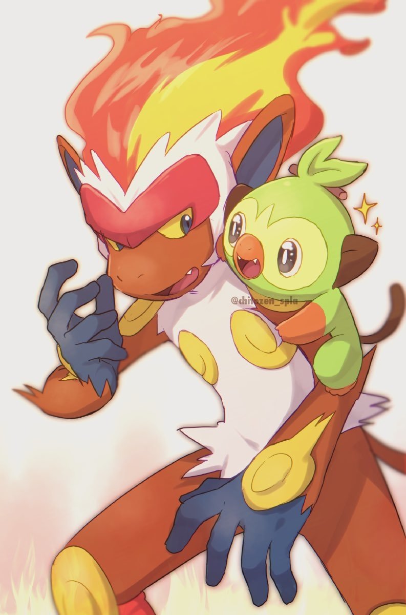 Download Infernape (Pokémon) Grookey (Pokémon) Anime Pokemon Art