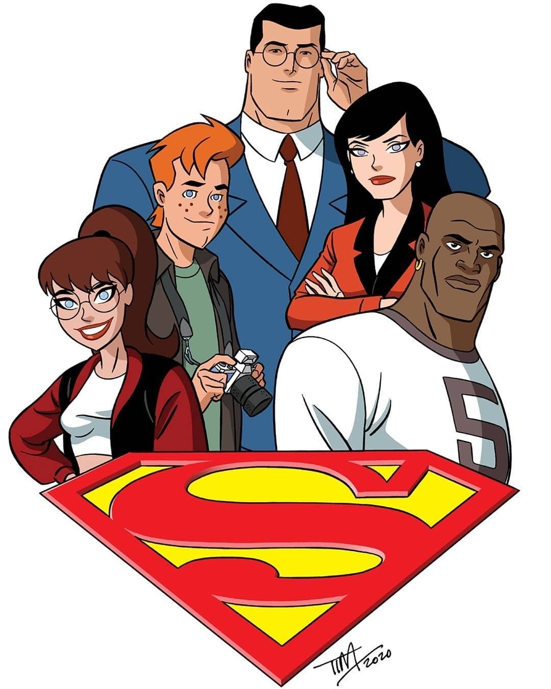 Download John Henry Irons Superman Logo Lois Lane Clark Kent Kara Danvers Jimmy Olsen TV Show Superman: The Animated Series Art