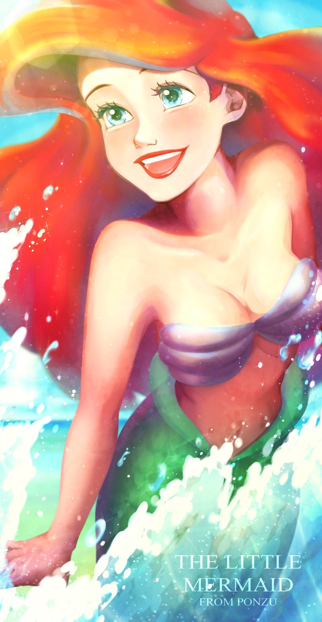 Download Long Hair The Little Mermaid Red Hair Mermaid Ariel (The Little Mermaid) Movie The Little Mermaid (1989) Art