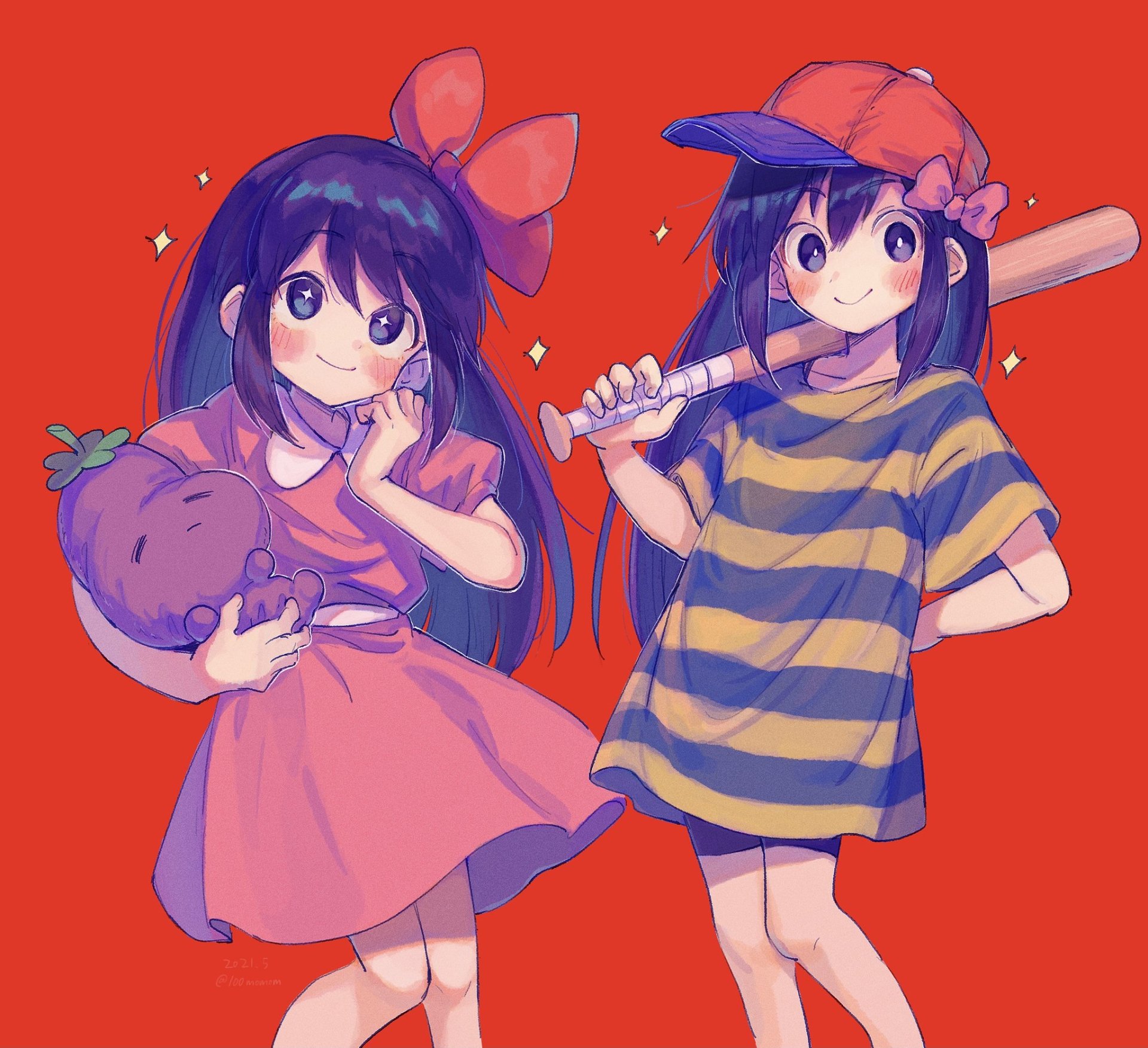 Download Paula (EarthBound) Ness (EarthBound) Earthbound Aubrey (Omori) OMORI Video Game Art