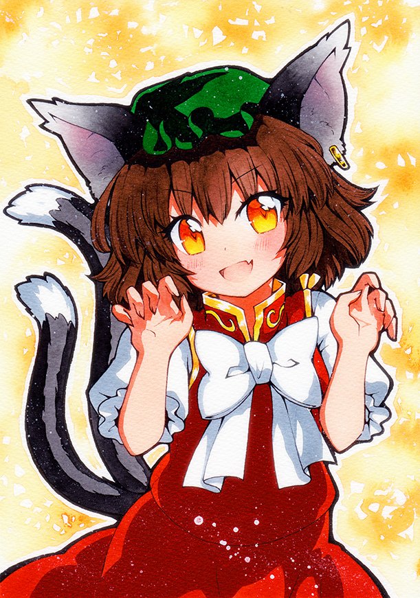 Download Cat Girl Chen (Touhou) Anime Touhou Art