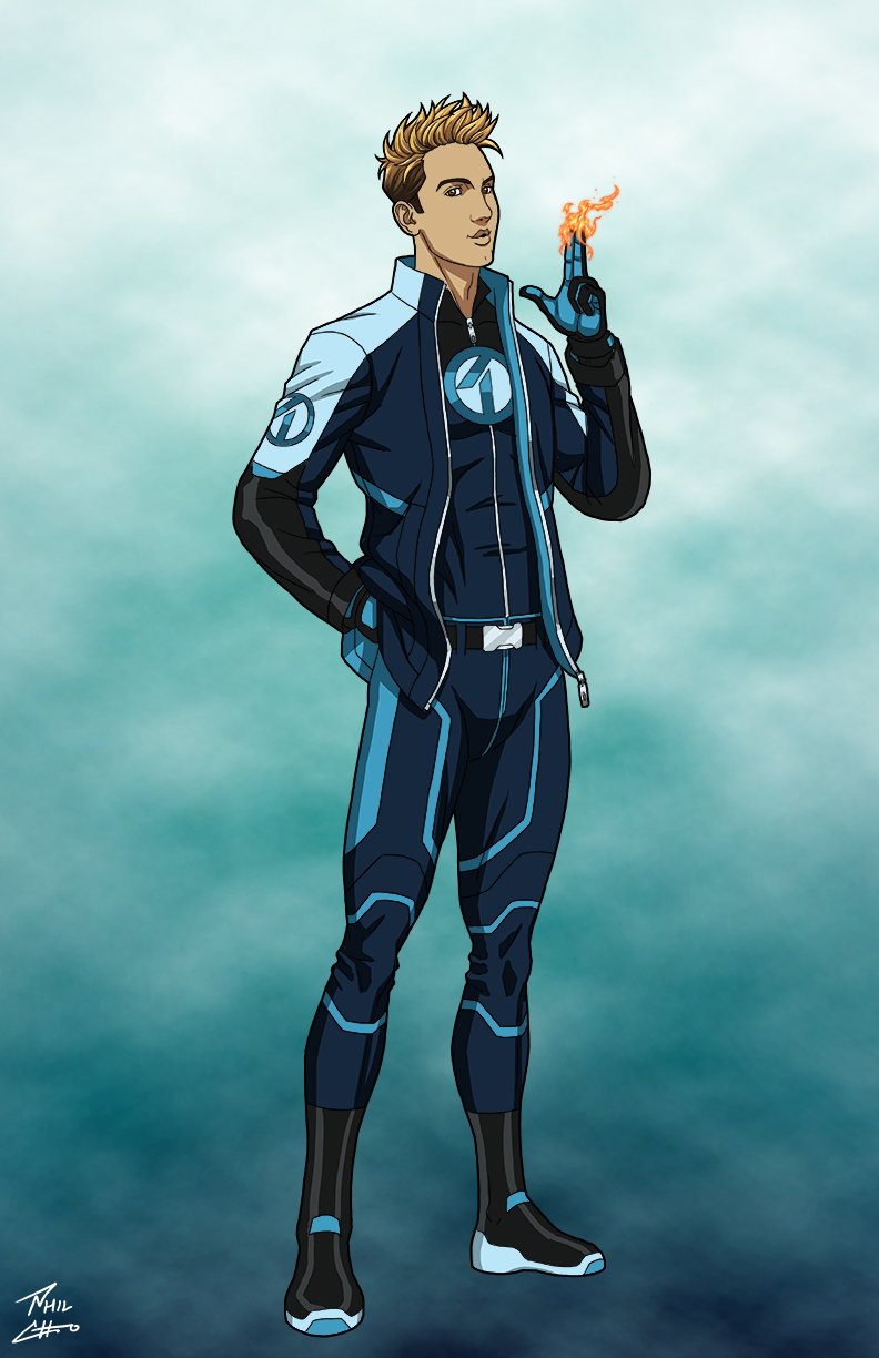 Download Johnny Storm Human Torch (Marvel Comics) Comic Fantastic Four Art