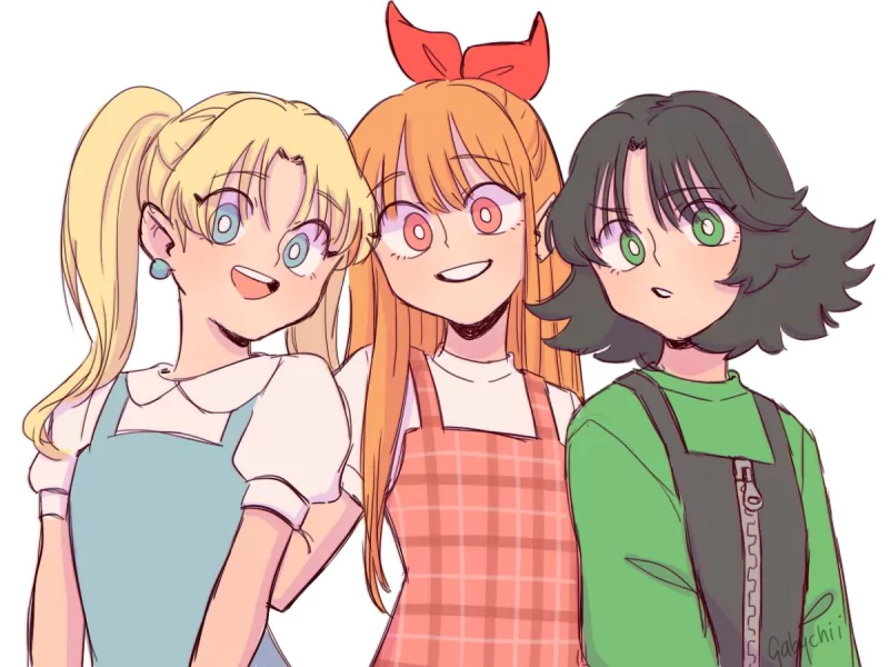 humanized The Powerpuff Girls Buttercup (Powerpuff Girls) Bubbles (Powerpuff Girls) Blossom (Powerpuff Girls) TV Show The Powerpuff Girls (1998) Image