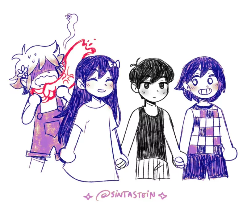 Aubrey (Omori) Omori (Character) Basil (Omori) Kel (Omori) OMORI video game Image