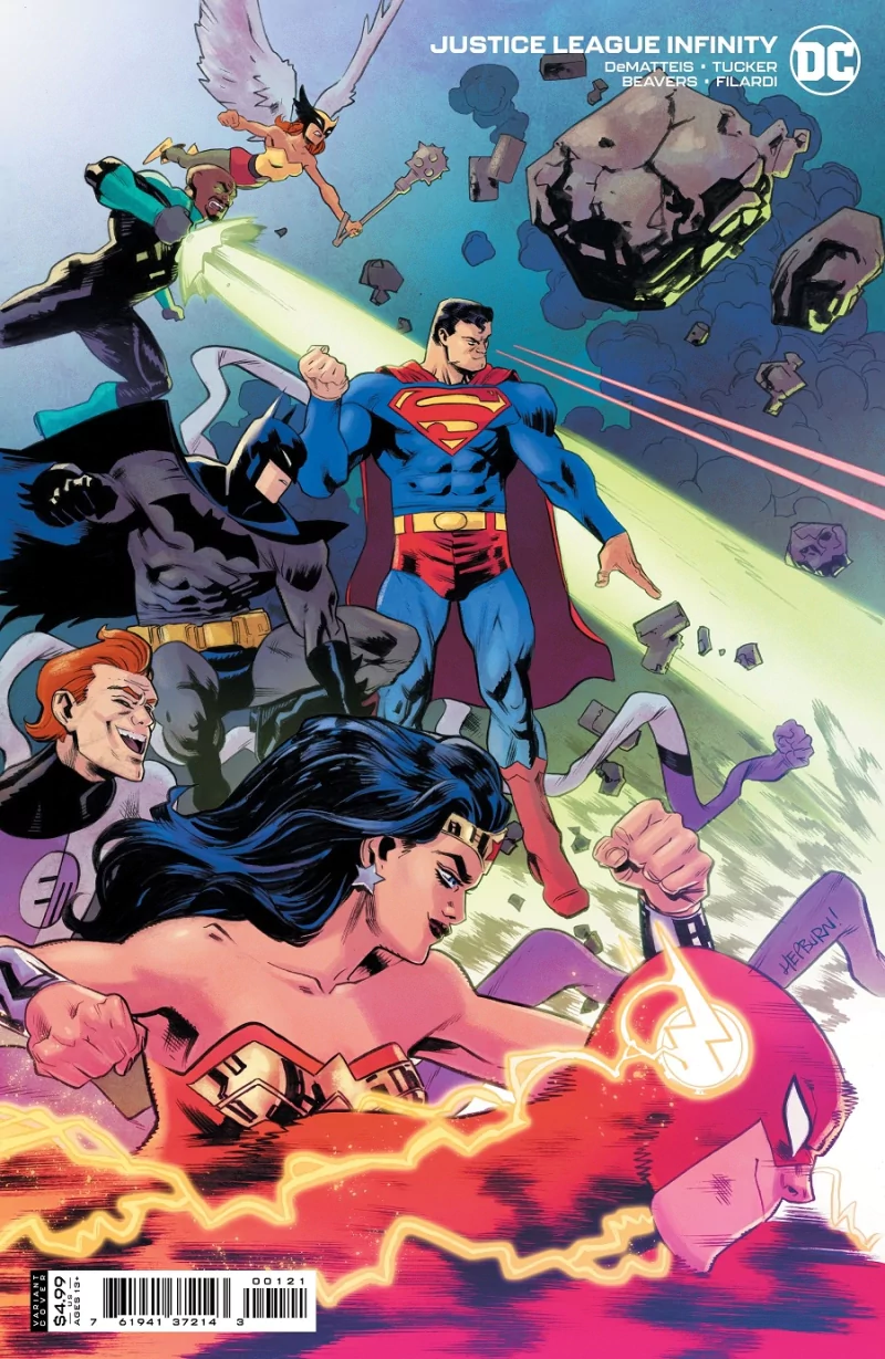 Batman Justice League Flash John Stewart (Green Lantern) Shayera Hol Green Lantern Elongated Man Hawkgirl (DC Comics) Superman Wonder Woman Wally West Comic Justice League Infinity Image