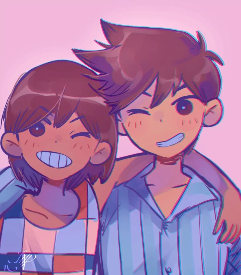 brown hair wink Hero (Omori) Kel (Omori) OMORI video game Image