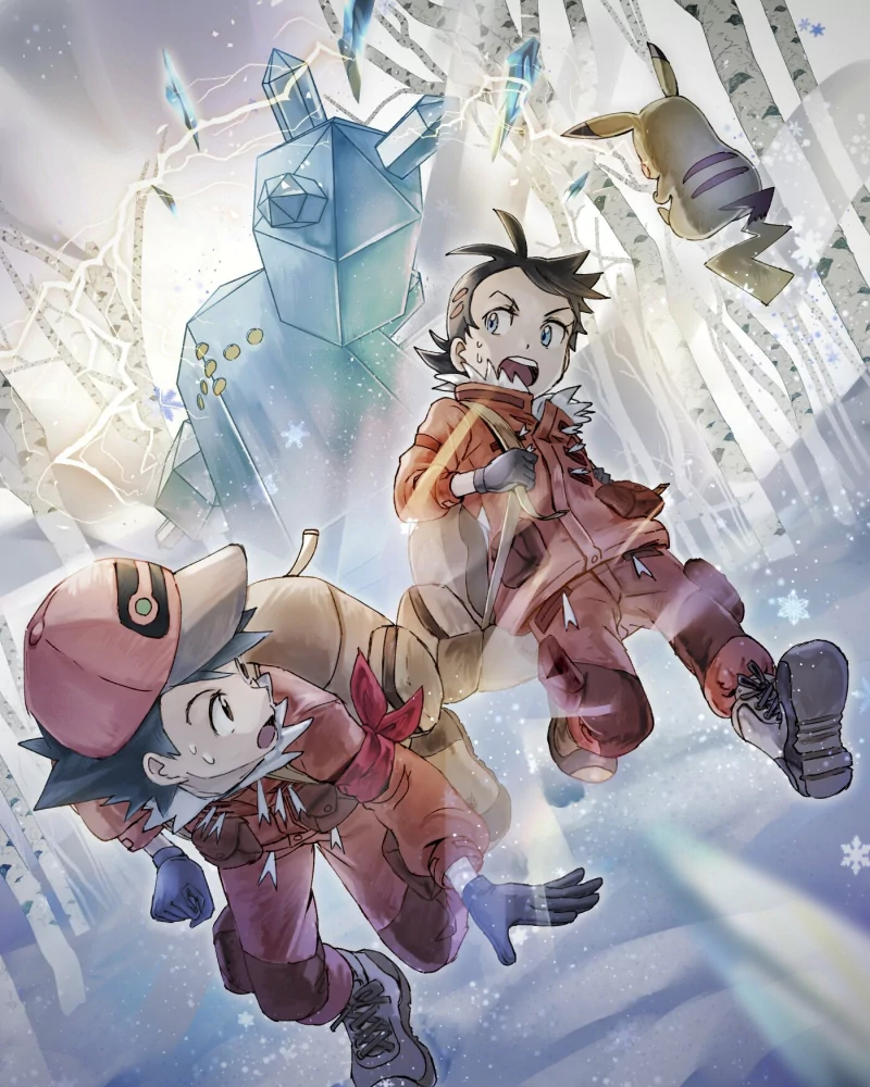 Regice (Pokémon) Pikachu Ash Ketchum Goh (Pokémon) Anime Pokemon Image