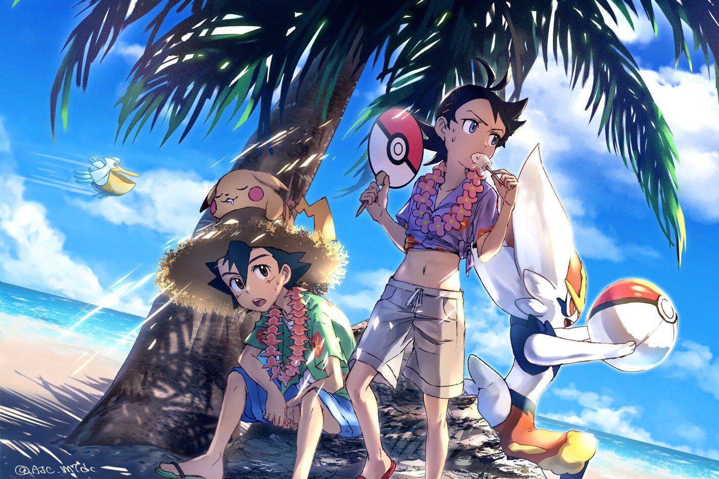 Pokémon UK on X: Alola! Welcome home! ☀️🏝 Ash and Goh travel