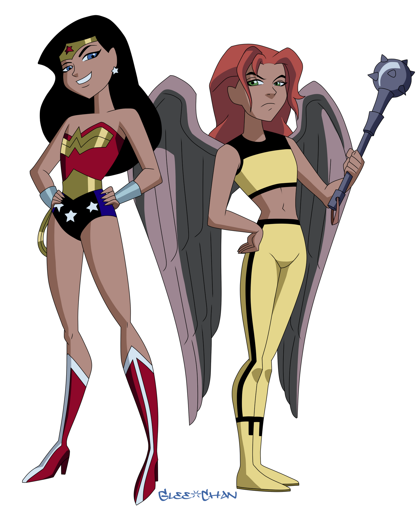 Download Diana Prince Shayera Hol Hawkgirl (DC Comics) Wonder Woman TV Show Justice League Unlimited Art