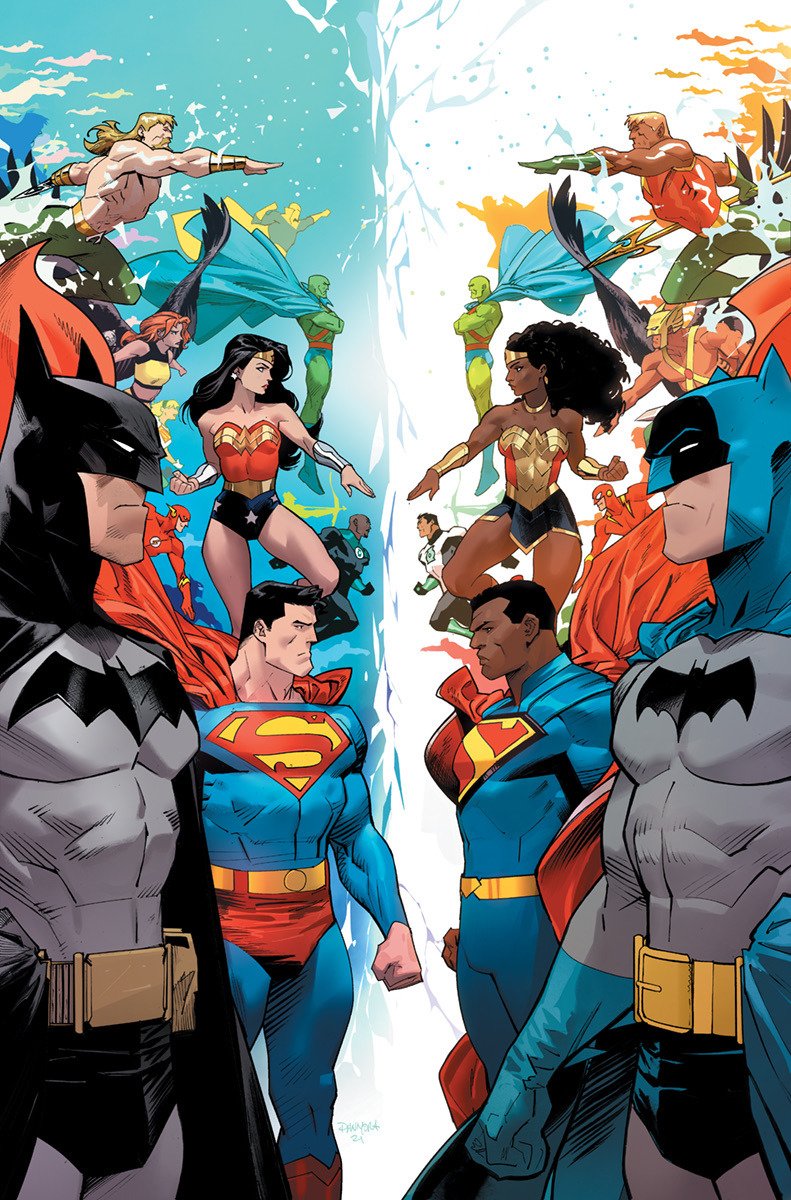Download DC Comics Wally West Supergirl Doctor Fate (DC Comics) Hawkman (DC Comics) Martian Manhunter Aquaman Shayera Hol Hawkgirl (DC Comics) John Stewart (Green Lantern) Flash Wonder Woman Batman Superman Comic Justice League Infinity Art