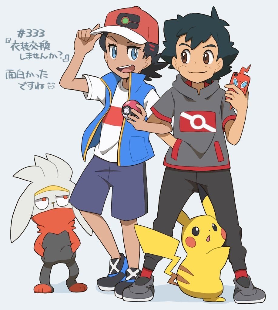 Download Raboot (Pokémon) Pikachu Goh (Pokémon) Ash Ketchum Anime Pokemon Art