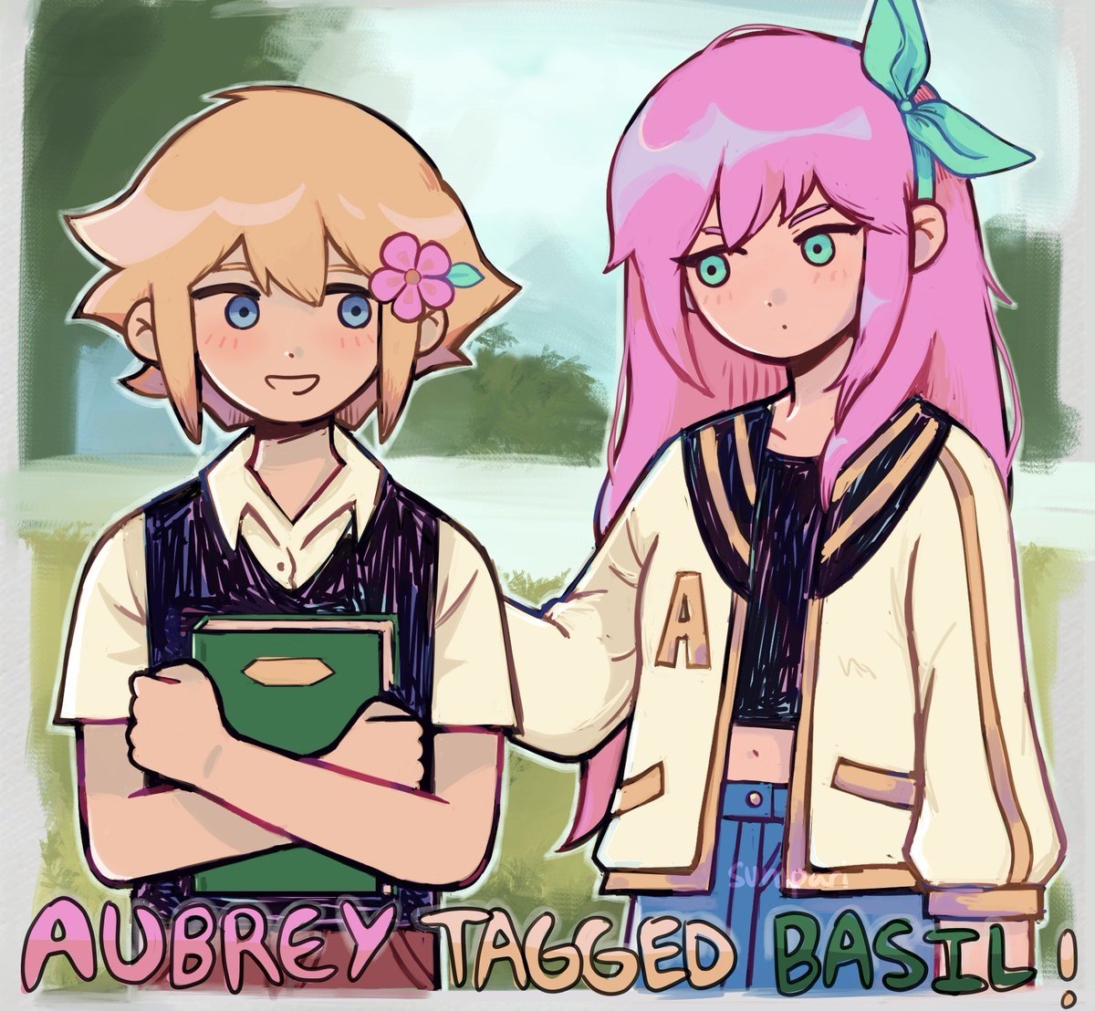 Download Basil (Omori) Aubrey (Omori) Video Game OMORI Art