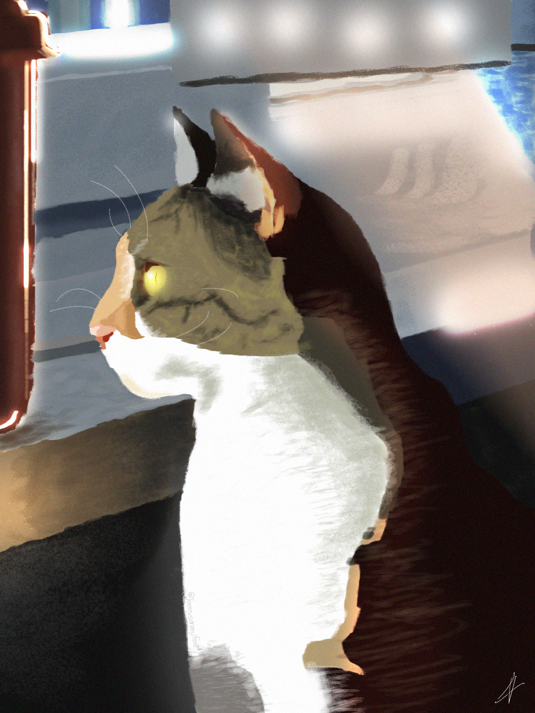 Cat in the Window by Voudren