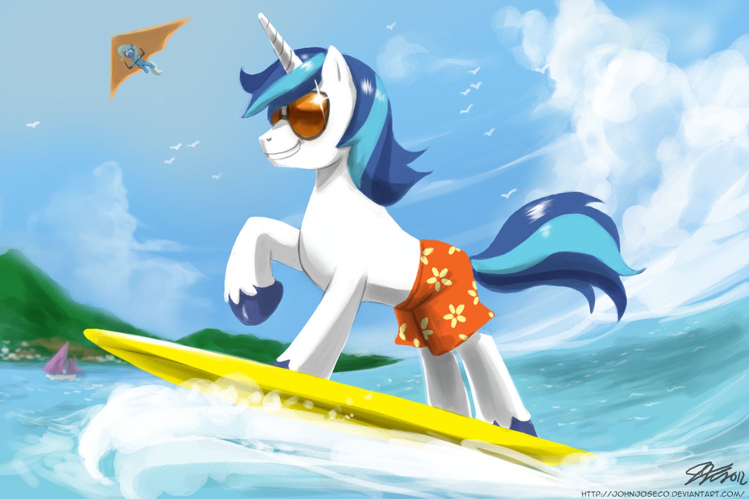 Download Unicorn Sunglasses Surfing Trixie (My Little Pony) Shining Armor TV Show My Little Pony: Friendship Is Magic Art