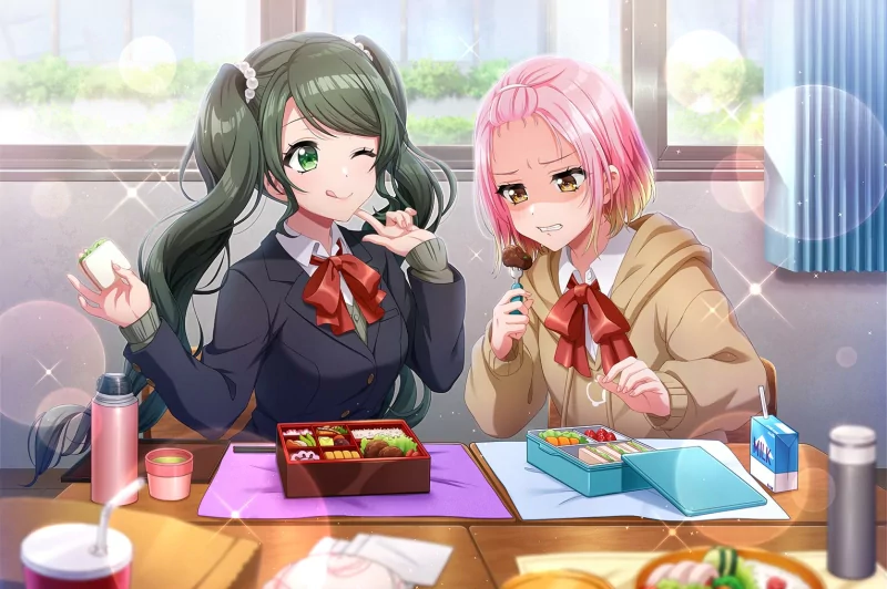  Esora Shimizu and Shinobu Inuyose enjoing a meal