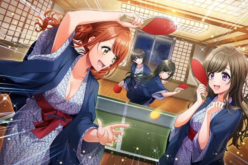  Aoi, Rika, Marika and Tsubaki playing Ping Pong