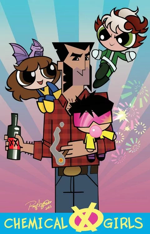 Lockheed (Marvel Comics) The Powerpuff Girls Jubilee (Marvel Comics) Rogue (Marvel Comics) Kitty Pryde Logan James Howlett Wolverine TV Show crossover Image