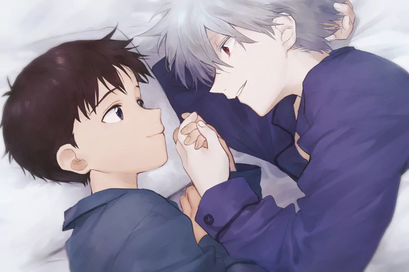 Kaworu Nagisa Shinji Ikari Anime Neon Genesis Evangelion Image