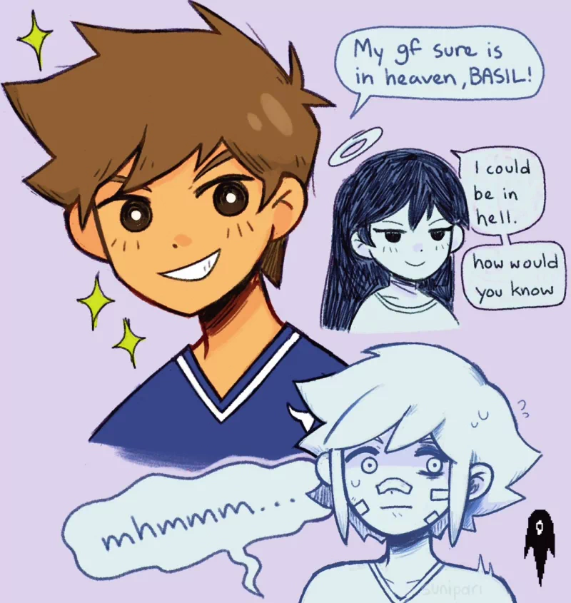 Something (Omori) Mari (Omori) Basil (Omori) Hero (Omori) video game OMORI Image